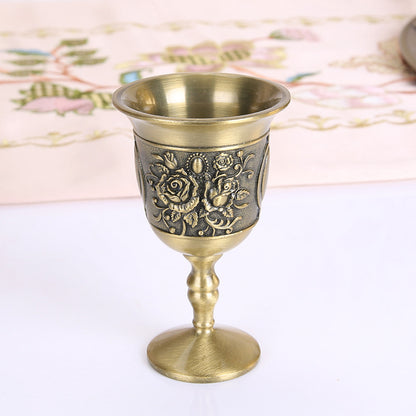 European Style Old Wine Glass, Alloy Antique Wine Set, Goblet, White Wine Glass
