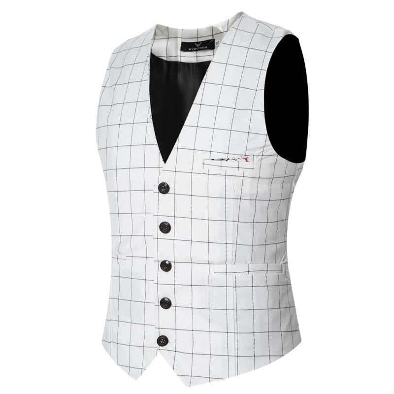 Korean Men's Formal Suit V-necked Vest