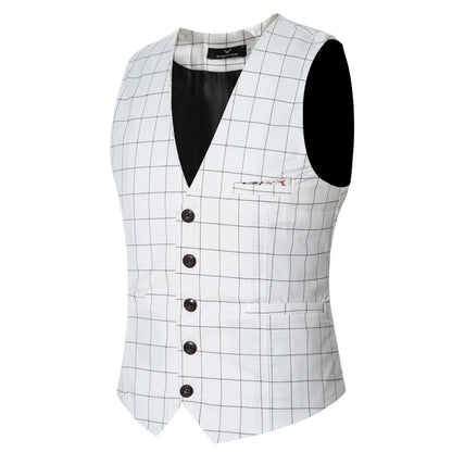 Korean Men's Formal Suit V-necked Vest