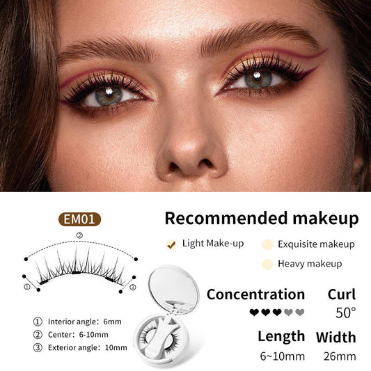 Magnetic False Eyelashes Integrated Storage Box Glue-free Magnet False Eyelashes Natural Makeup Tools With Applicater Glamour Gale