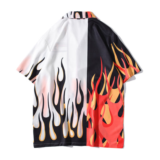 Summer Hong Kong Style Japanese Short Sleeve Shirt