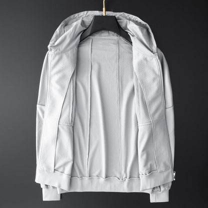 Men's Honeycomb Mesh Stretch Slim-fit Hood Two-piece Set