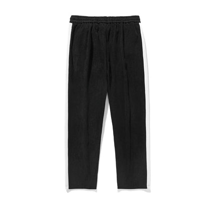 Loose Plus Size Straight Ankle Tied Contrast Color