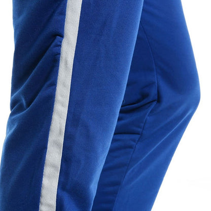 Striped sports straight-leg trousers