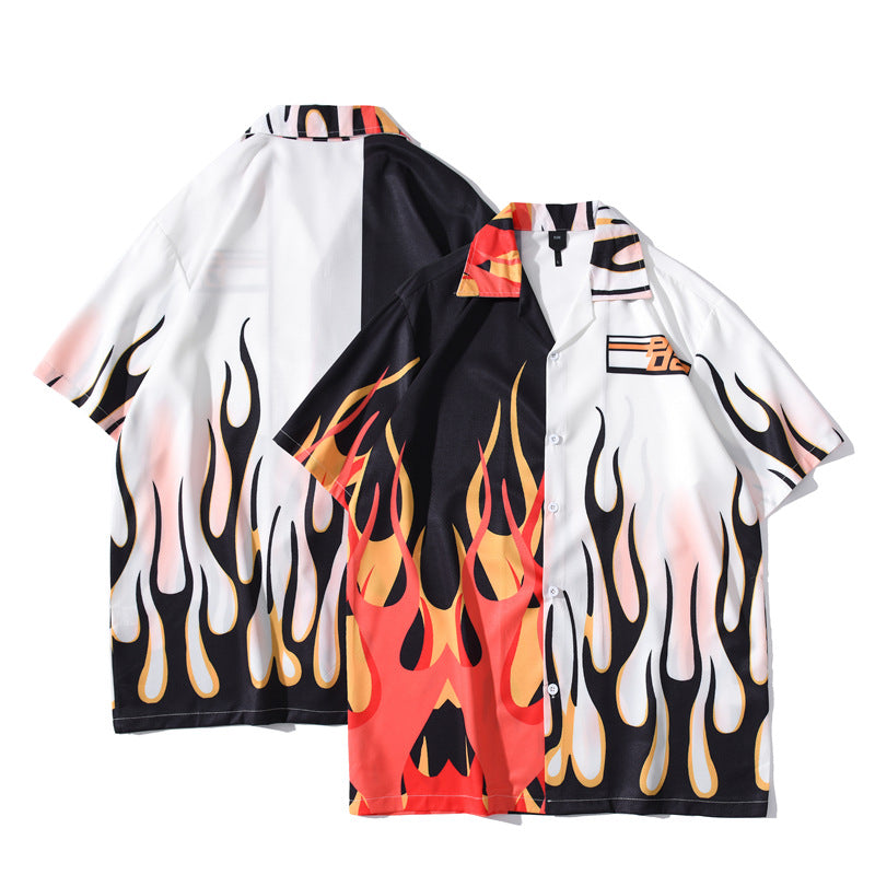 Summer Hong Kong Style Japanese Short Sleeve Shirt