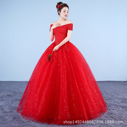 Off-shoulder Wedding Dress Slim Fit Glamour Gale