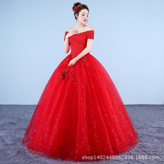 Off-shoulder Wedding Dress Slim Fit Glamour Gale