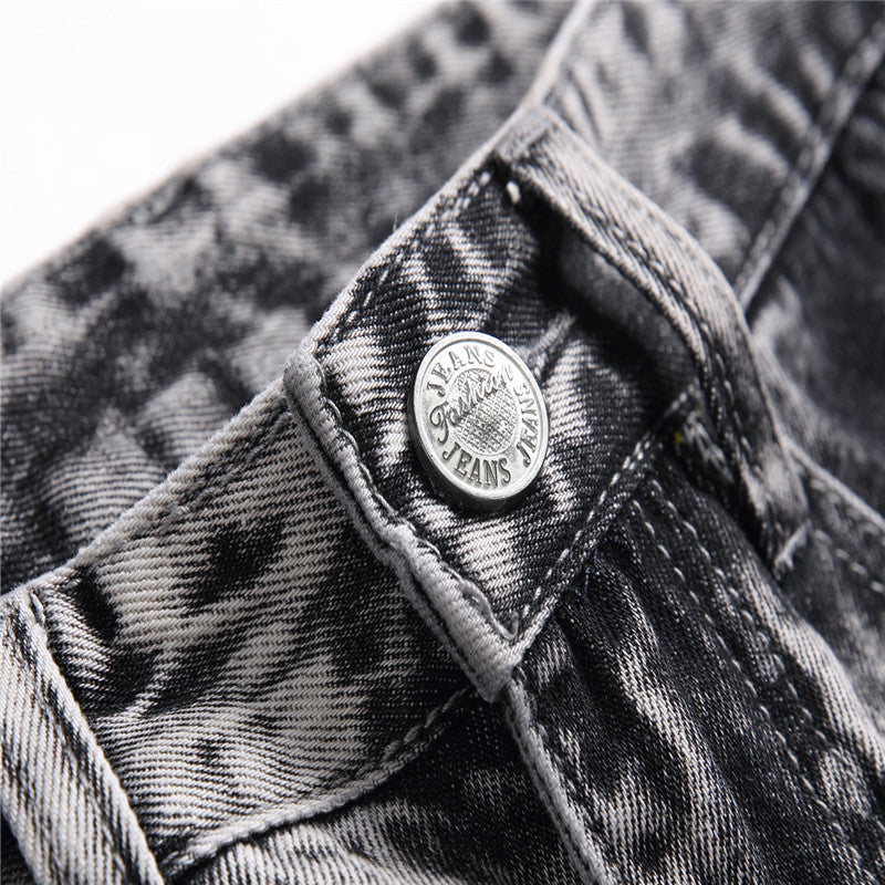 Men's Plus Size Straight Ripped Casual Trousers