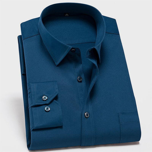 Solid Color Shirt Men's Non-ironing Stretch Breathable Business Casual - Glamour Gale