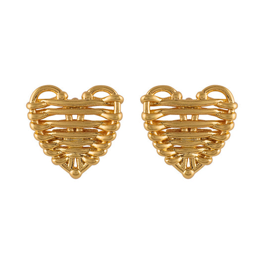 2023 New French Weaving Texture Sense Of Love Earrings Premium Sense Of Earrings Female Niche Premium Sense Of Earrings Wholesale
