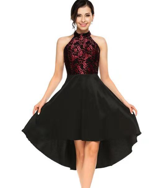 Lace Halter Slim Fit Evening Dress Sleeveless Chest-wrapped Dress Women