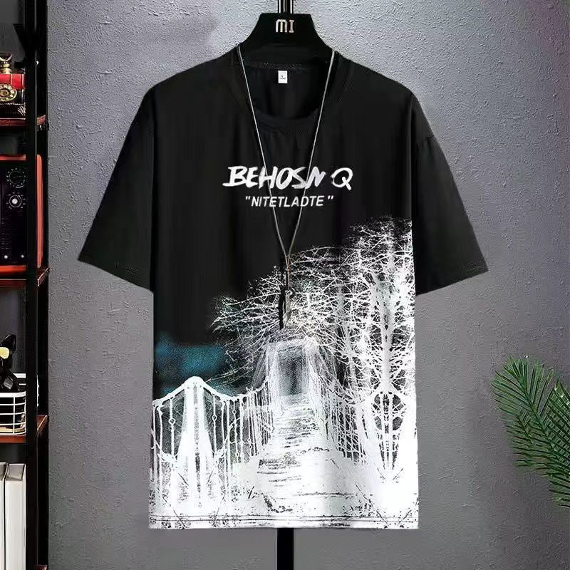 Men's Summer Half Sleeve Top Clothes Loose Men's Clothing T-shirt Glamour Gale