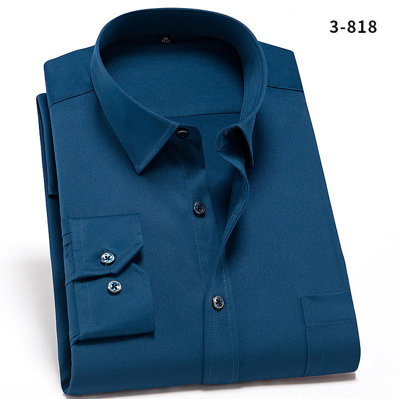 Solid Color Shirt Men's Non-ironing Stretch Breathable Business Casual - Glamour Gale