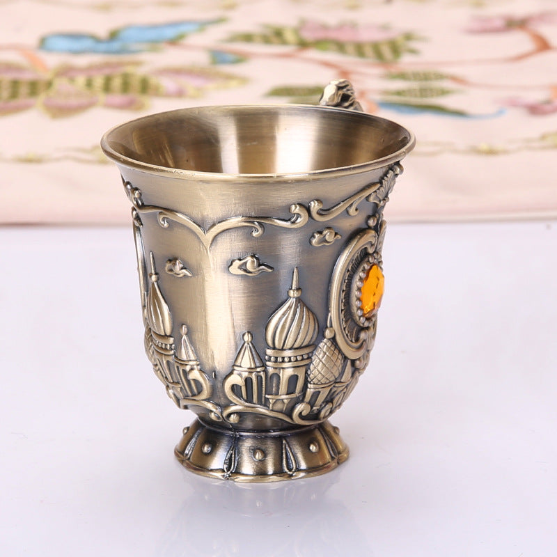 European Style Old Wine Glass, Alloy Antique Wine Set, Goblet, White Wine Glass