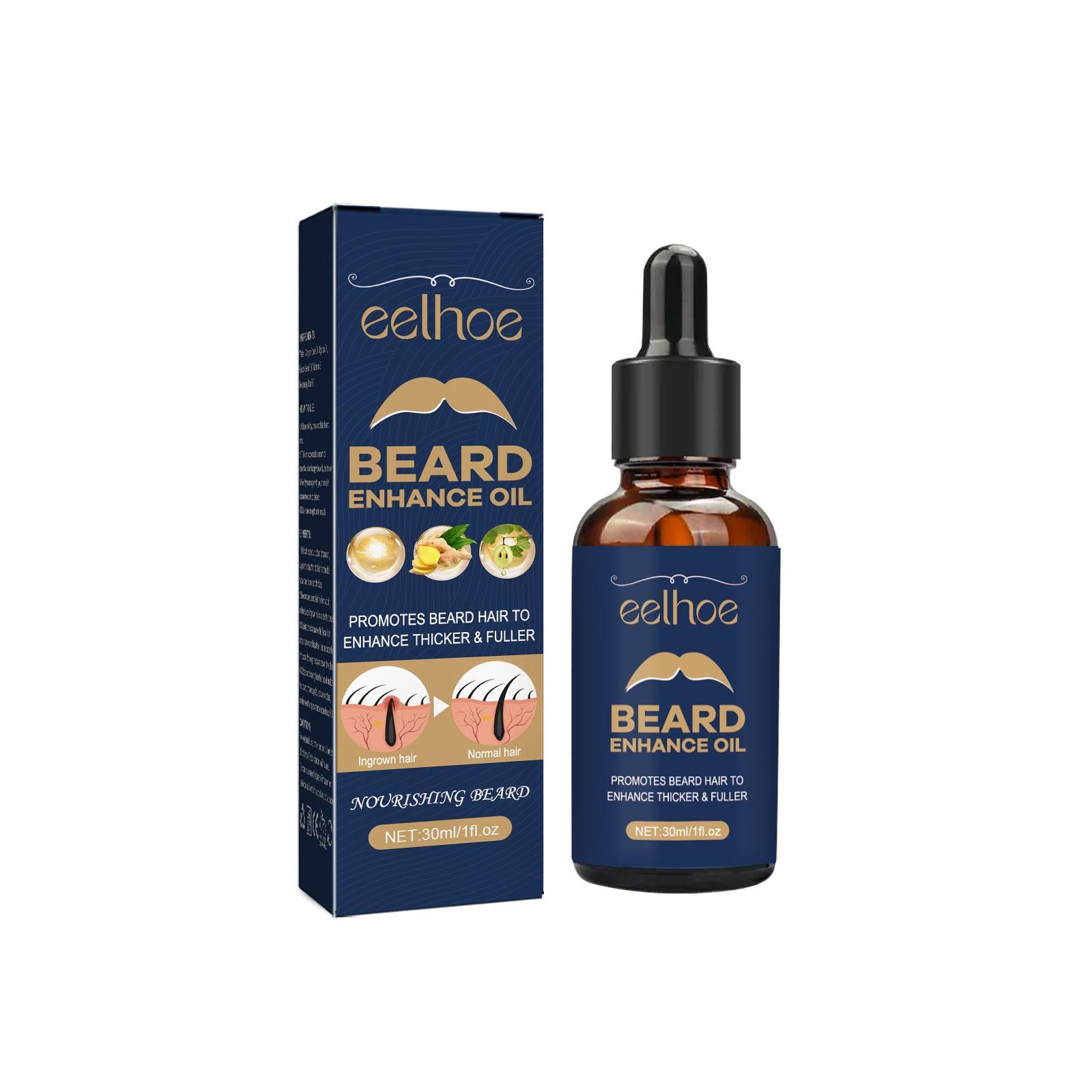 EELHOE Beard Care Oil - Strengthen And Nourish Beard Roots  Moisturizing And Shine-Enhancing Beard Growth Serum For Men Hair Care Hydrating - Glamour Gale beard growth serum