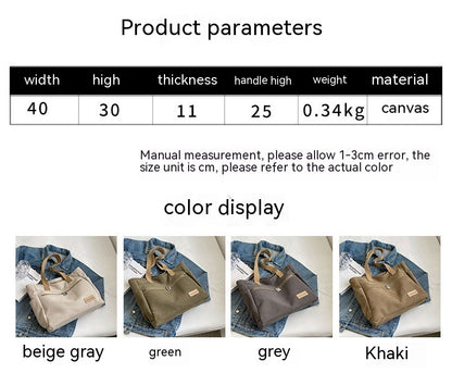 Canvas Big Women's Shoulder Tote Bag