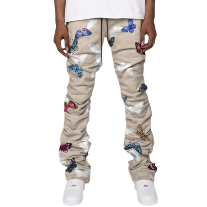 Men's Fashion Casual Baggy Straight Trousers