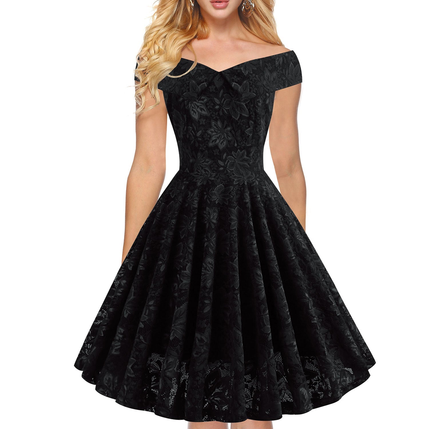 One-shoulder foreign trade women's lace dress Glamour Gale