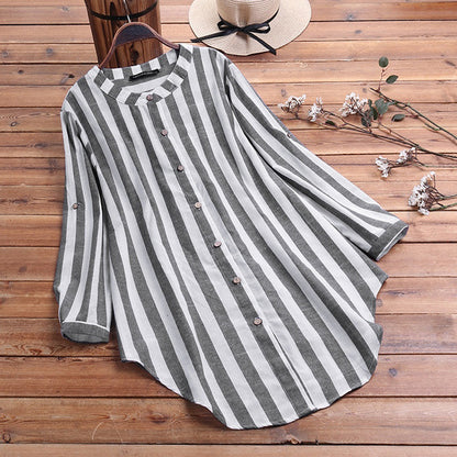 Girls Fashion Cotton Linen Shirt