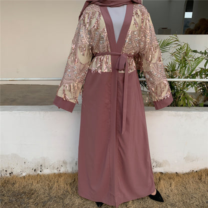Sequin Tassel Turkiye Women's Cardigan Gown - Glamour Gale