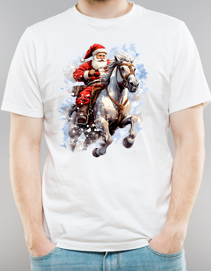 Custom Printed Shirt: Horse Riding Christmas Father