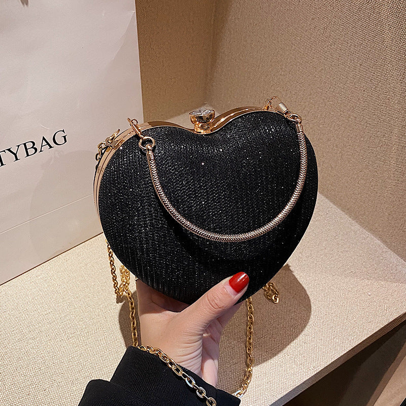 New Fashion Chain Crossbody Explosion Handheld Peach Heart Bag Glamour Gale