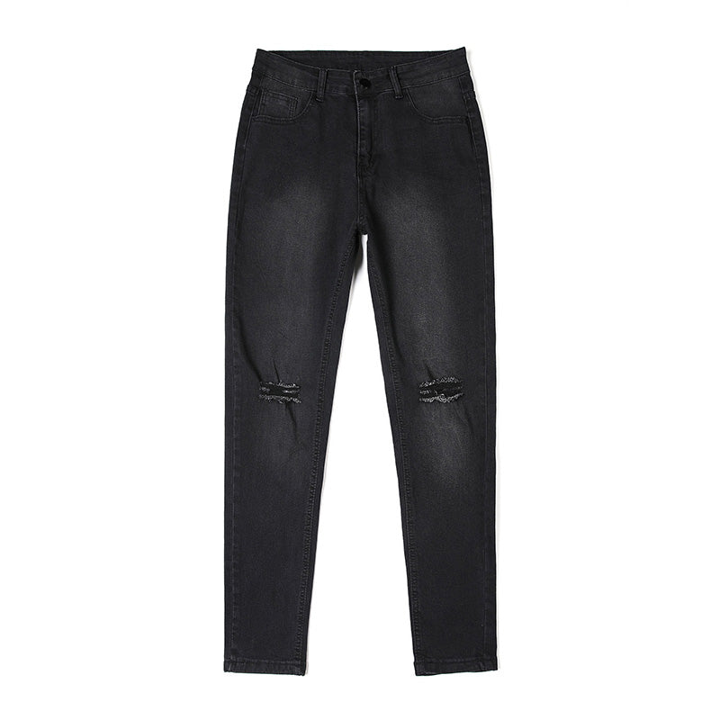 Casual Shredded Slim Zip Pencil Pants - Glamour Gale