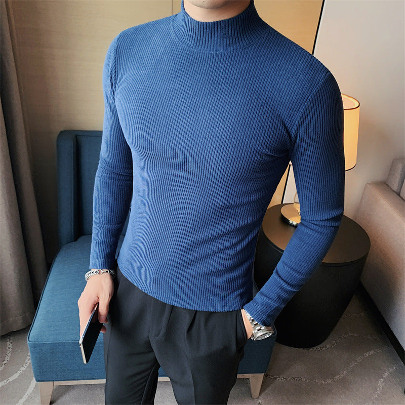 Bottoming Shirt Fall Winter Men Pit Striped Fashion Slim T-shirt