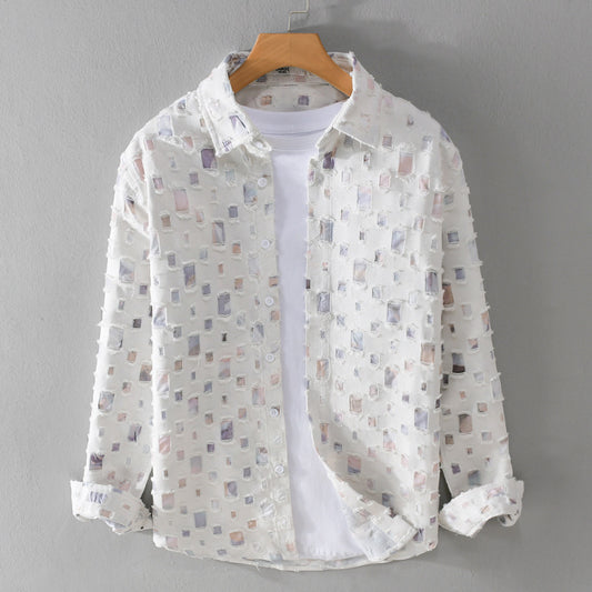 Men's Classic Style Spring Lapel Hole Shirt Coat
