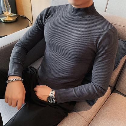 Bottoming Shirt Fall Winter Men Pit Striped Fashion Slim T-shirt