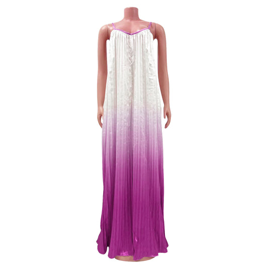 Women's Loose Gradient Suspender Jumpsuit