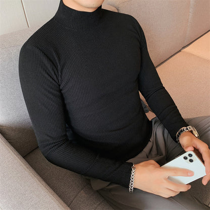 Bottoming Shirt Fall Winter Men Pit Striped Fashion Slim T-shirt