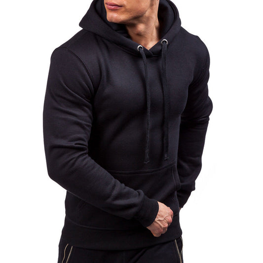 Men's Solid Color Pullover Hooded Sweater Casual Sports Slim Fit Glamour Gale
