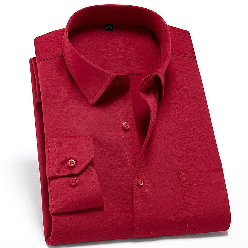 Solid Color Shirt Men's Non-ironing Stretch Breathable Business Casual - Glamour Gale