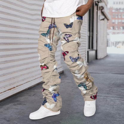 Men's Fashion Casual Baggy Straight Trousers