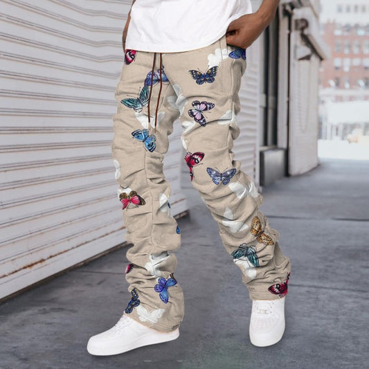 Men's Fashion Casual Baggy Straight Trousers