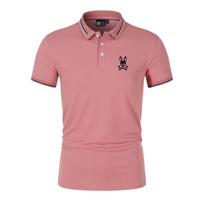 Men's Printed Short-sleeved Polo Shirt