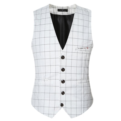 Korean Men's Formal Suit V-necked Vest