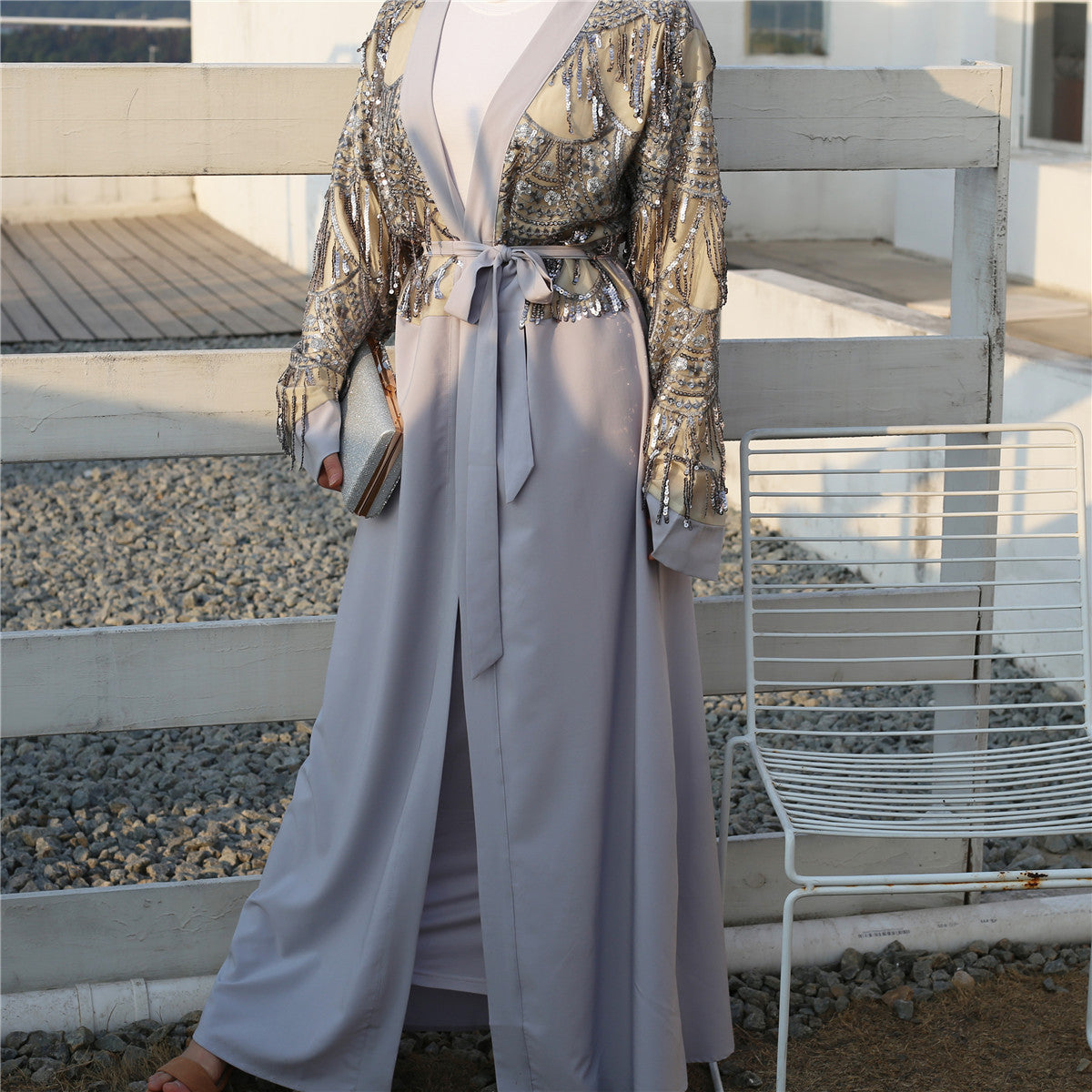 Sequin Tassel Turkiye Women's Cardigan Gown - Glamour Gale