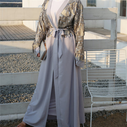 Sequin Tassel Turkiye Women's Cardigan Gown - Glamour Gale
