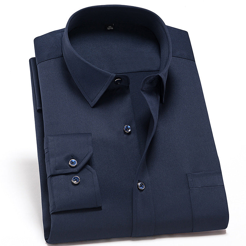 Solid Color Shirt Men's Non-ironing Stretch Breathable Business Casual - Glamour Gale