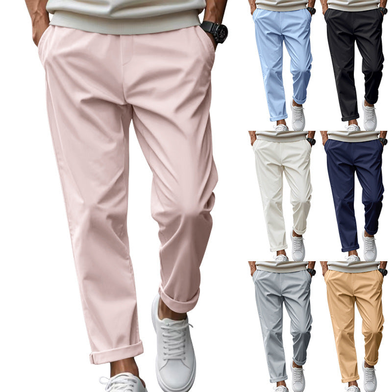 Men's Trousers With Pockets Casual Loose Comfortable Quick-drying Waist-tied Pants Glamour Gale