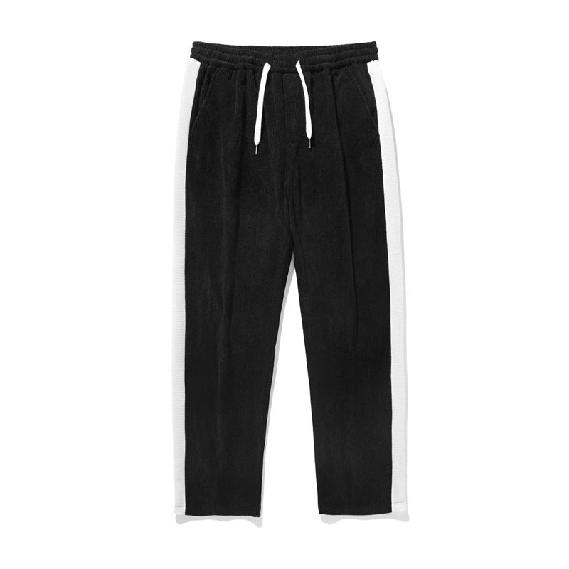 Loose Plus Size Straight Ankle Tied Contrast Color