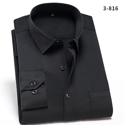 Solid Color Shirt Men's Non-ironing Stretch Breathable Business Casual - Glamour Gale