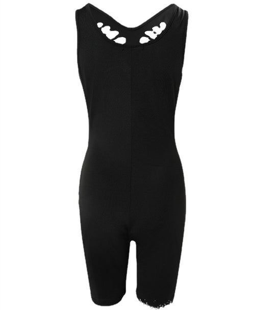 Women's Hollow Sleeveless Tight Jumpsuit