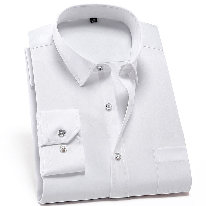 Solid Color Shirt Men's Non-ironing Stretch Breathable Business Casual - Glamour Gale