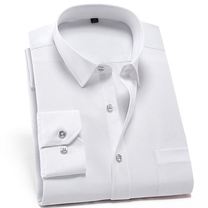 Solid Color Shirt Men's Non-ironing Stretch Breathable Business Casual - Glamour Gale