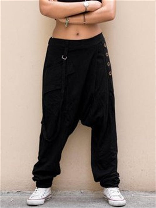 Printed Casual Loose-fitting Crotch Trousers Glamour Gale