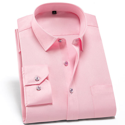 Solid Color Shirt Men's Non-ironing Stretch Breathable Business Casual - Glamour Gale