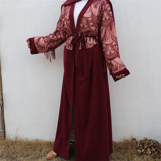 Sequin Tassel Turkiye Women's Cardigan Gown - Glamour Gale